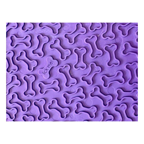 SodaPup Bones Design Emat Enrichment Purple Lick Mat Dog Toy Large - Poudre Pet and Feed Supply